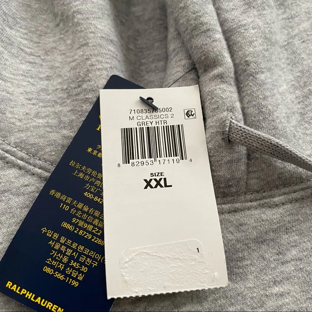 Ralph Lauren Polo Bear Hoodie - Gray - NEW 2XL | New with Tags